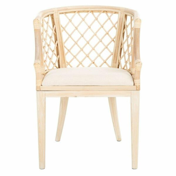 Safavieh Carlotta Arm Chair, Natural, Black & White SEA4013B